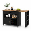 Wyspa kuchenna mobilna około 120 x 40 x 90 cm MDF laminowany blat drewnopodobny dąb jasny czarna konstrukcja stalowa na kółkach