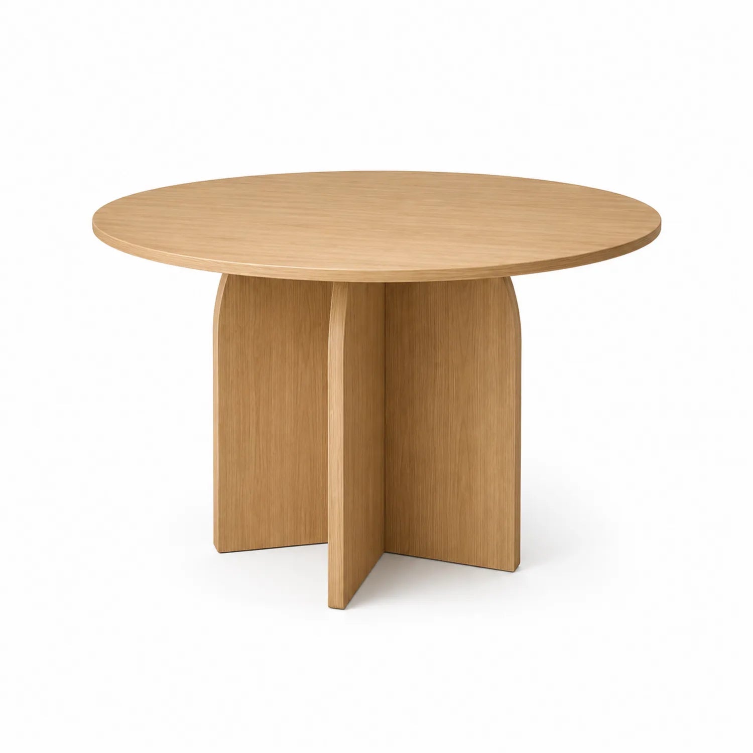 Stół jadalniany okrągły 110 cm MDF fornir dębowy naturalny dąb wysokość 75 cm