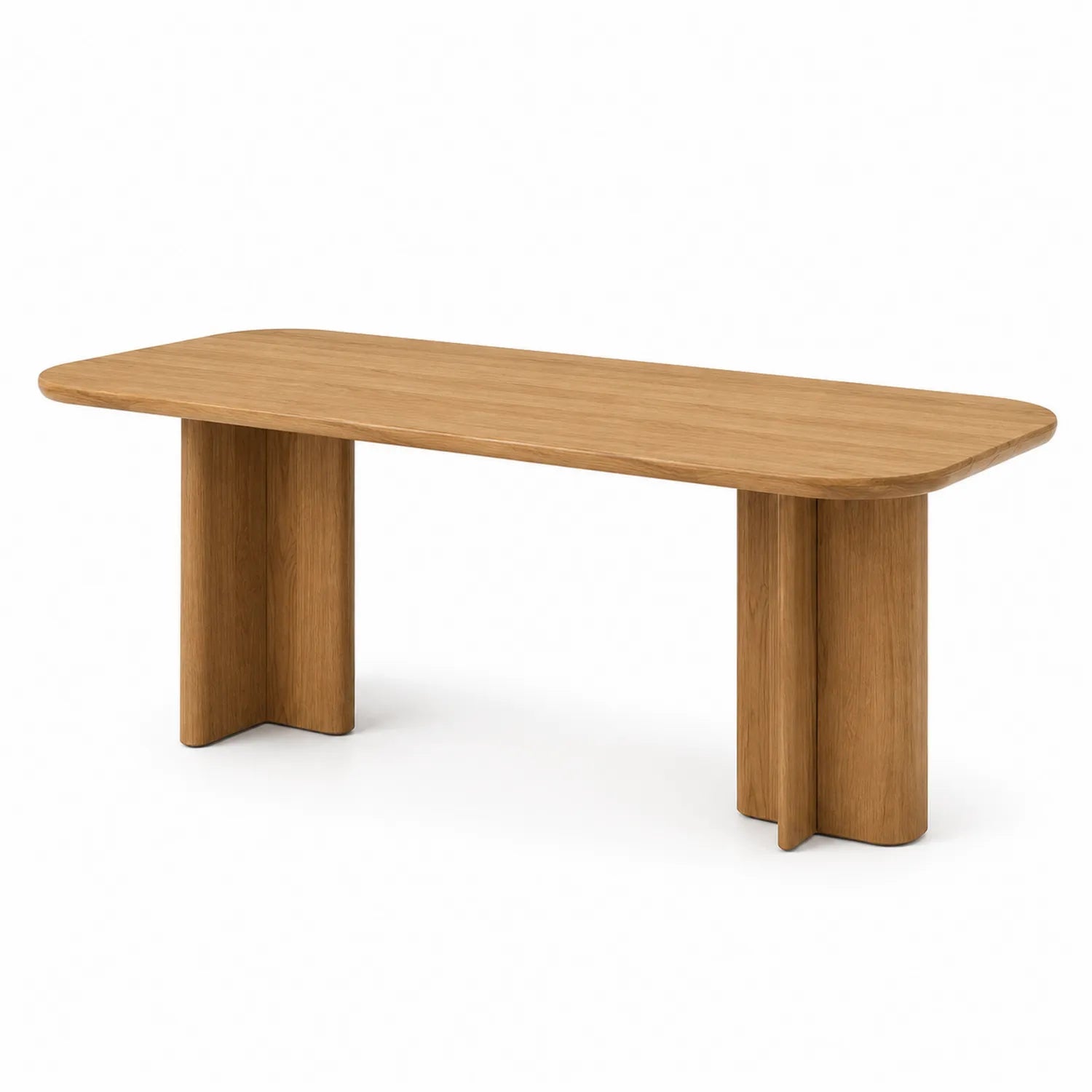 Stół jadalniany 160 cm x 80 cm x 75 cm MDF fornir dębowy prostokątny zaokrąglone krawędzie naturalny dąb