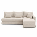 Sofa narożna modułowa z szezlongiem 260 cm x 160 cm x 85 cm tkanina sztruksowa beżowa