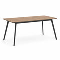 Stół jadalniany prostokątny 160 cm x 90 cm x 75 cm MDF fornir dębowy stal malowana proszkowo dąb jasny czarny