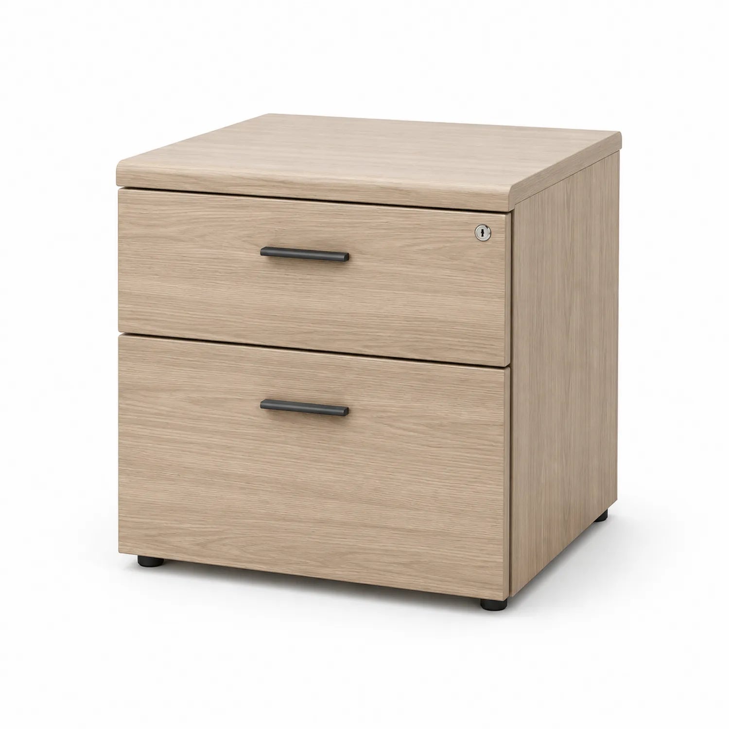 Kontenerek biurowy 2 szuflady MDF dąb jasny prostokątny 40 cm x 50 cm x 55 cm