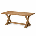 Stół jadalniany prostokątny 180 x 90 x 75 cm drewno fornir dębowy nogi X naturalny dąb