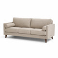 Sofa 3-osobowa 210 x 85 x 80 cm tkanina poliestrowa szara drewniane nogi ciemnobrązowe