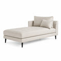 Szezlong 1-osobowy 180 x 90 x 80 cm tkanina poliestrowa beżowy drewniane nogi tapicerowany