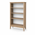 Regał biurowy 4 poziomy MDF płyta wiórowa dąb naturalny biały 80 cm x 30 cm x 150 cm prostokątny stojący
