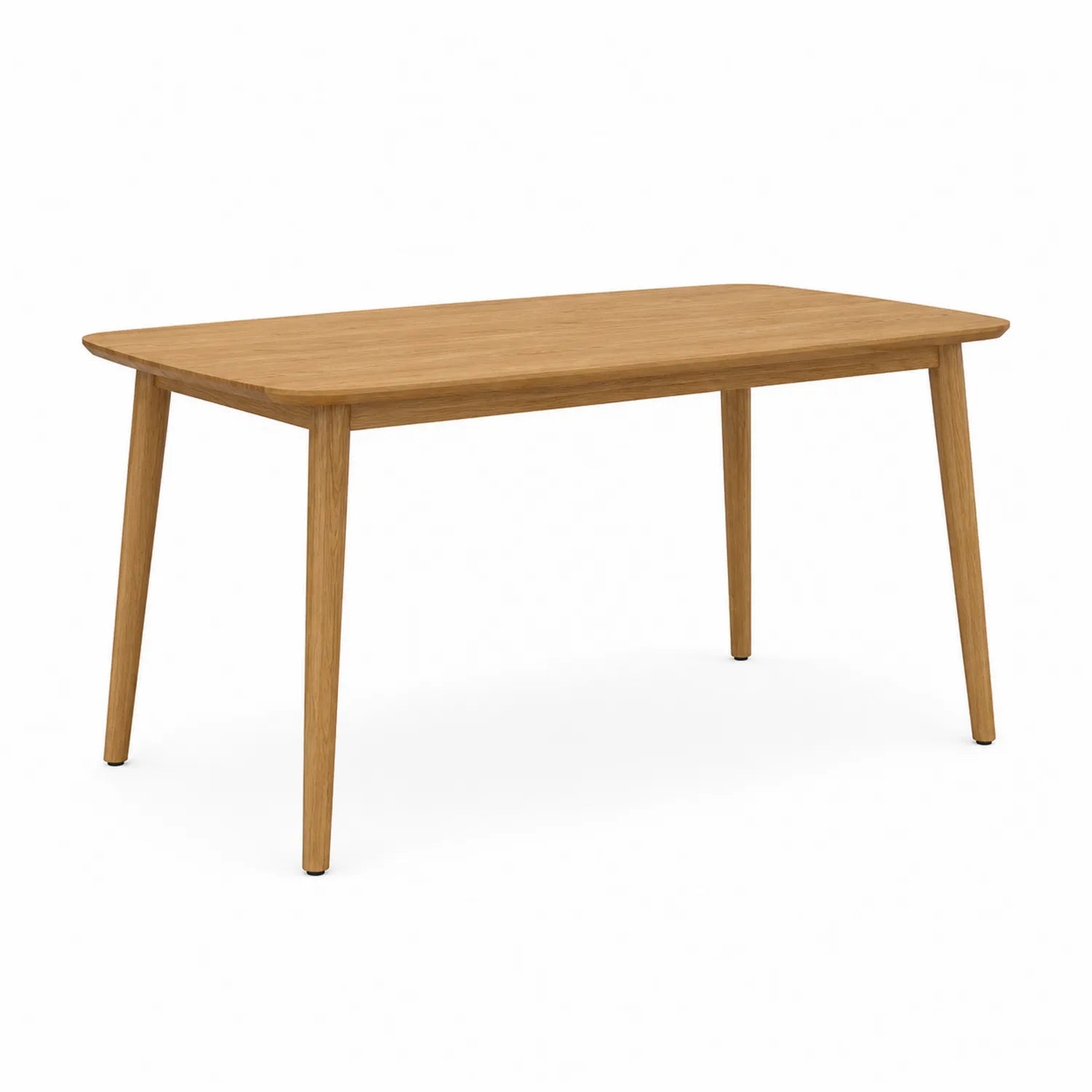 Stół jadalniany prostokątny 140 cm x 80 cm x 75 cm MDF fornir dębowy nogi z drewna kauczukowego naturalny dąb