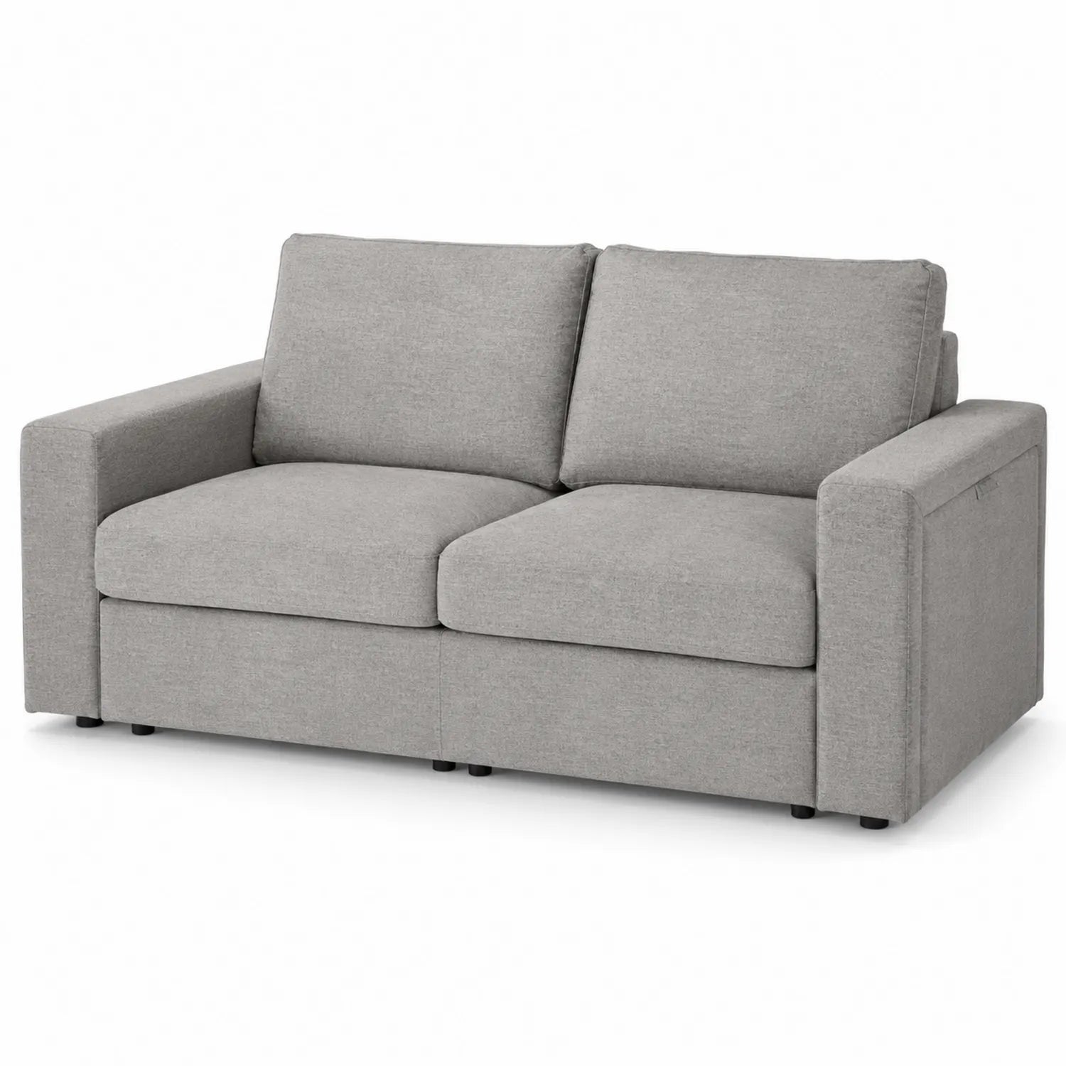 Sofa dwuosobowa szara 180 x 85 x 85 cm tkanina poliestrowa drewniane nogi