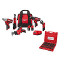 5-Tool Milwaukee 5-Narzędzie Li- Ion akumulatorowy Combo Kit, akumulatorowy konstrukcja, 12V, 1 / 5,1 cm, z dwoma 1.5Ah Baterie, Metric Socket Set, M12