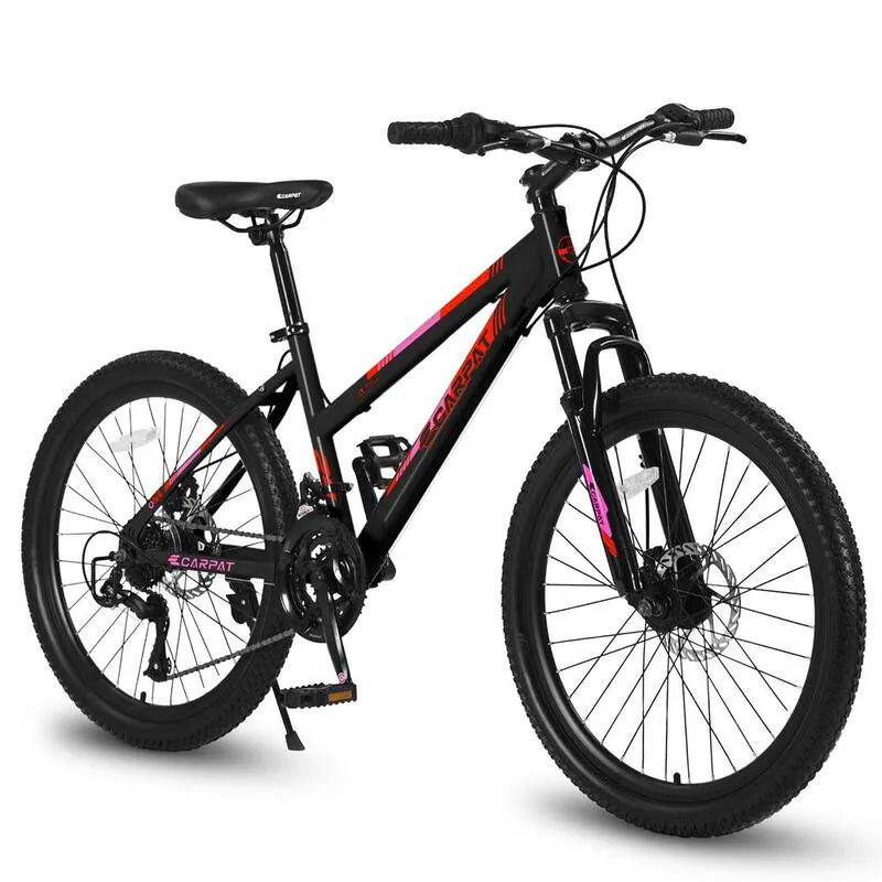 61 cm, 61 cm Czarny 21 Speeds Gear MTB z podwójnym hamulcem dysków i przednim zawieszeniem dla mężczyzn kobiet & # x27; Miejski rower, 21 Speeds
