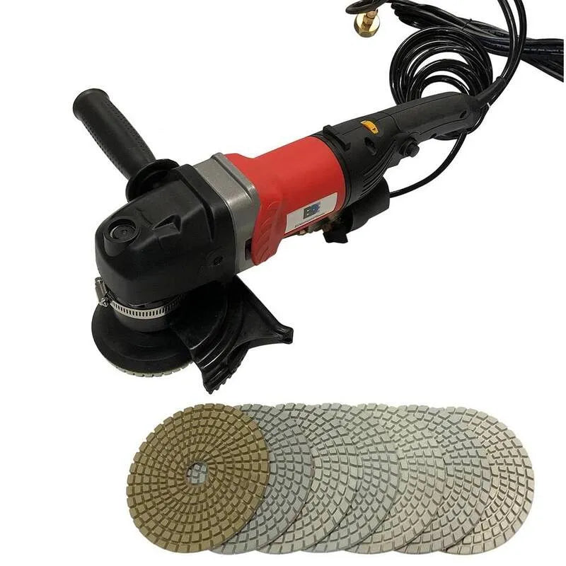 7 Amp przewodowy 12,7 cm, 10,2 cm, Mokre # 50 do # 3000 Pads i Guma Backer, Prędkość zmienna