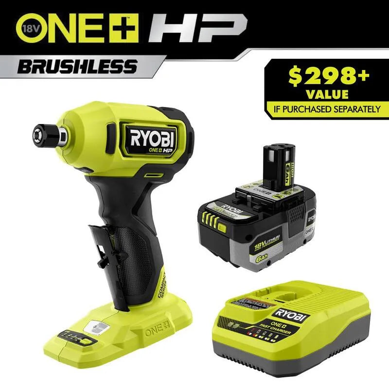 RYOBI HP 18V Wysoka wydajność akumulator i ładowarka zestaw, 6.0 Ah, bez szczotki