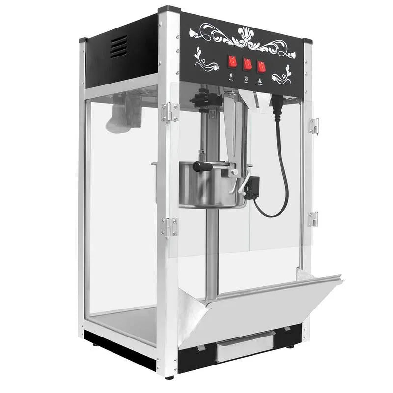czarny Hot Air nablatowy Popcorn Machine W 16, 3657,6 cm, 16 oz, Stal nierdzewna, Contracciul- Grade konstrukcja, Łyżka oleju i 3 Popcorn Cups