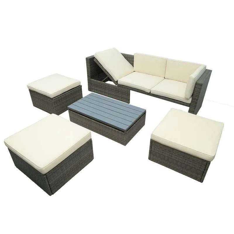 Sektorowa sofa, Na zewnątrz, Patio, Beżge, Salon Modułowe siedzenia