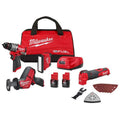 z 2 12-Volt Milwaukee 12- Wolt bezrdzeniowy zestaw wiertarka Combo, Wielonarzędzie z 2 Baterie, Piła Recip, Bezrdzeniowy projekt, M12