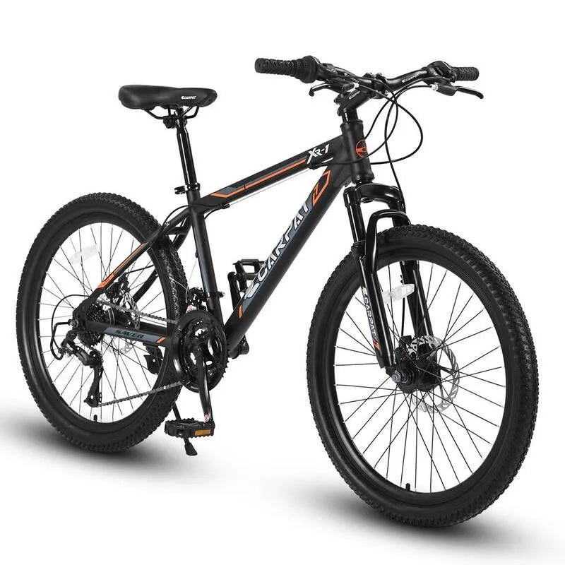 21-prędkość 21- Prędkość, 61 cm Orange Girls and Boys Shimano Mountain Bike z Daul Disc Hamulce i przednie zawieszenie MTB, 61 cm