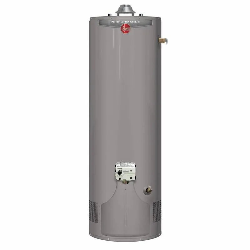 6-Year Rheem 6- Rok, 50 Gal, 38000 BTU, Gaz ziemny, Wydajność 50 Gal. Wysoka 38000 BTU Ultra Niskie NOx