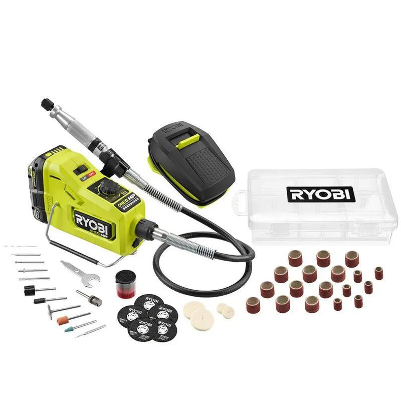 150-elementów RYOBI 150- elementów Bezgotówkowe Zestaw narzędzi wirowych bezkordonowych, 18V, akumulatorowy konstrukcja, & 150- elementów All- Purpose Kit, 2.0 Ah