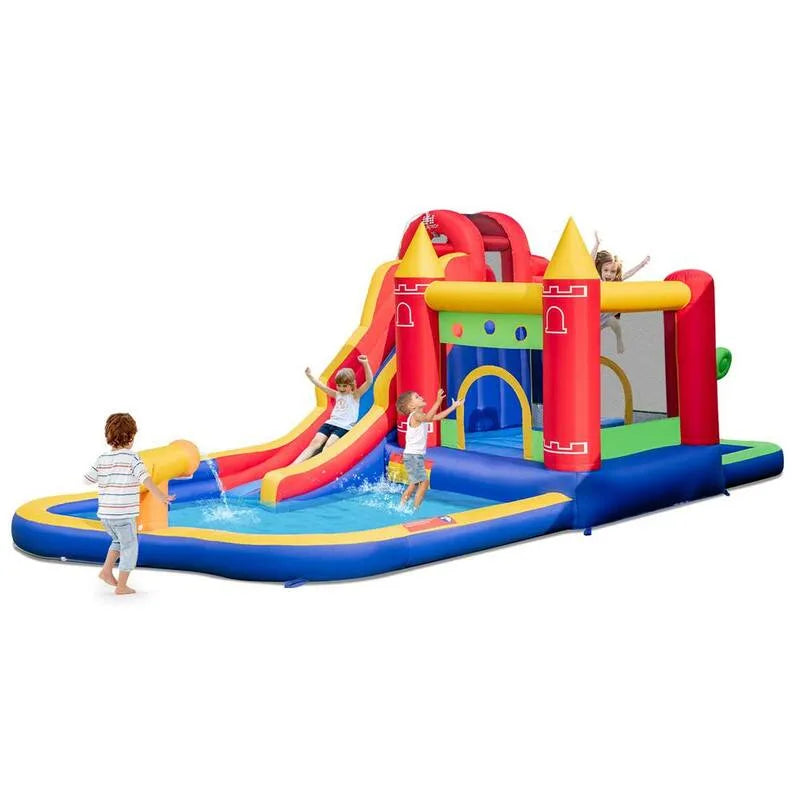 9-In-1 Plus bez dmuchawy, 9- In-1 Inflatable Bounce House, Woda Slide Splash Pool dla 3