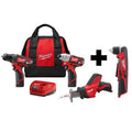 3-Tool Milwaukee 3- Narzędzie Lithium- Ion akumulatorowy Combo Zestaw narzędzi, akumulatorowy konstrukcja, 12V, z M12 Wiertło w prawym kątniku