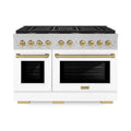 8-Burner Gaz Zakres 8- Burner, 121,9 cm, Biały i brąz, Gotowanie konwekcji, Autograf