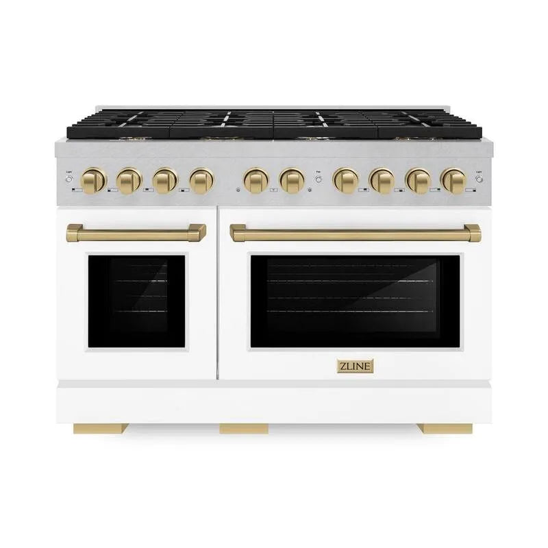 8-Burner Gaz Zakres 8- Burner, 121,9 cm, Biały i brąz, Gotowanie konwekcji, Autograf
