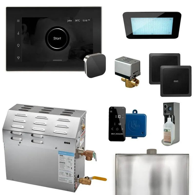 Generator 5000, XDream, Generator parowy z iSteamX sterowanie i Aromama szklane steamhead w czarnym polirowanych nikielu, MS