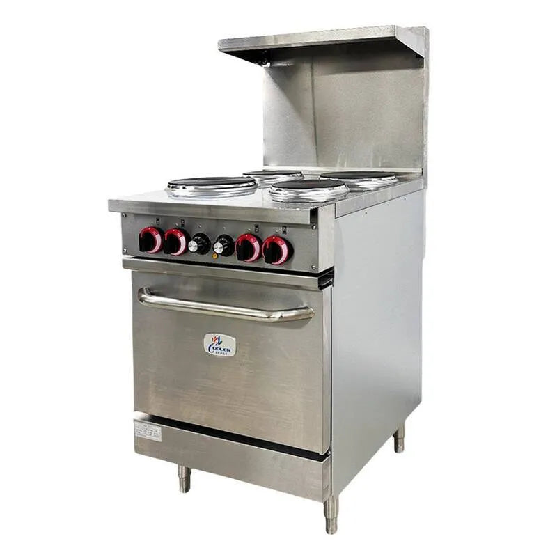 3-Phase do intensywnego użytkowania Elektryczny Hot Plate z piekarnikiem 3-Faza, 61 cm, 4-Burner, Commercial- Grade konstrukcja