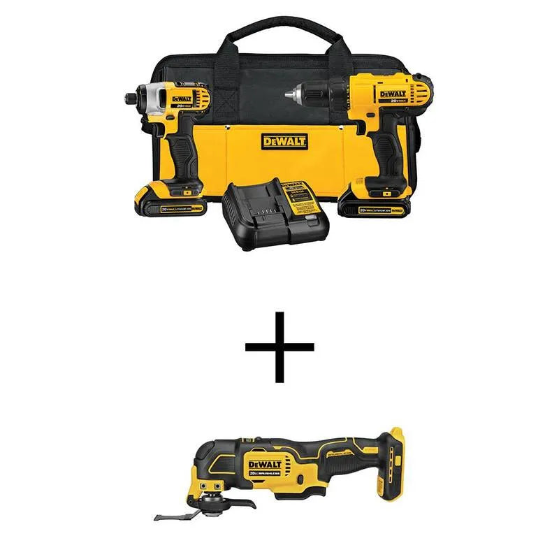 DEWALT 20V MAX 1.3Ah Wiertarka bezszwowa konstrukcja, 1.3Ah Baterie i ładowarka, 2 Narzędzie, Bezszczotkowy