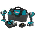2-Tool Makita 2- Drill narzędzia i uderzenia sterownika Combo Kit, 18V, akumulatorowy konstrukcja, 2Ah Baterie, bezszczotkowy