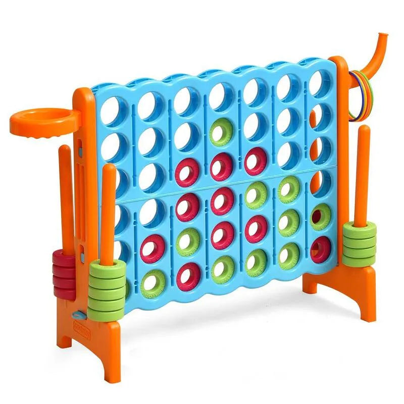 4-in-A I- Row Giant Game Set 4- in-, Row Giant Game Set z Koszykówka Hoop dla rodziny pomarańczowy