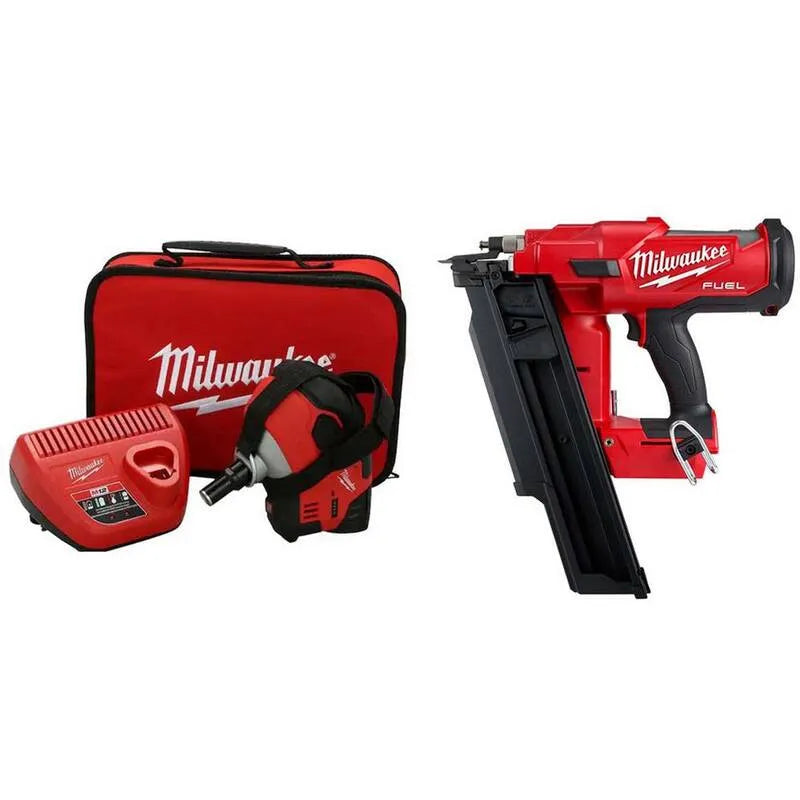 Milwaukee 1.5Ah akumulatorowy Palm Nailer Kit, akumulatorowy konstrukcja, 3-1 / 2 in., 18-Volt 21-Degree Framing Nailer, M12, M18