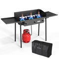 3-Burner BTU do użytku na zewnątrz Gas urządzenie do gotowania 3- Burner, Liquid Propane, 225000 BTU, 3- Burner Camping Stove z Windpanel & Side Shelves & Bag