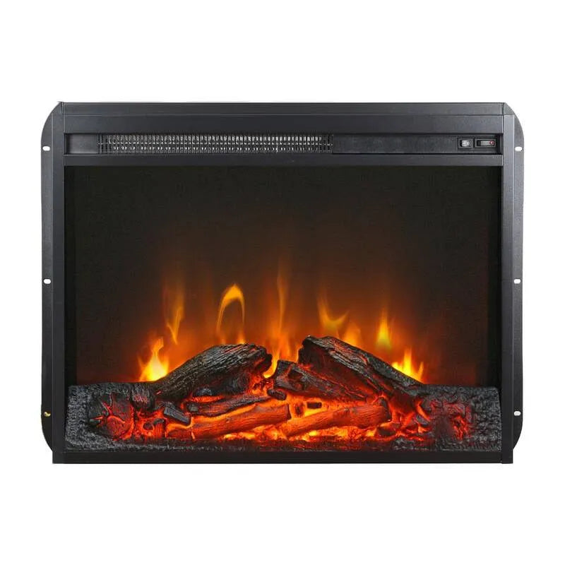 61 cm, Wstaw w czarny kominek z hartowanym szkłem, Wall- Mountable, do zabudowy instalacji