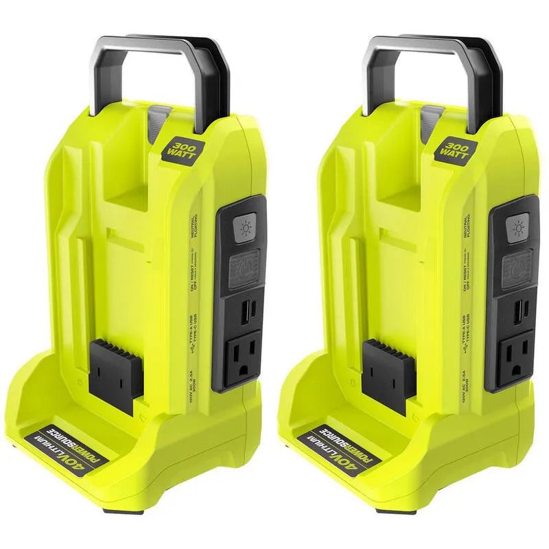 300-Watt RYOBI 300- Wat, 40V Power Inverter, 2 Pack