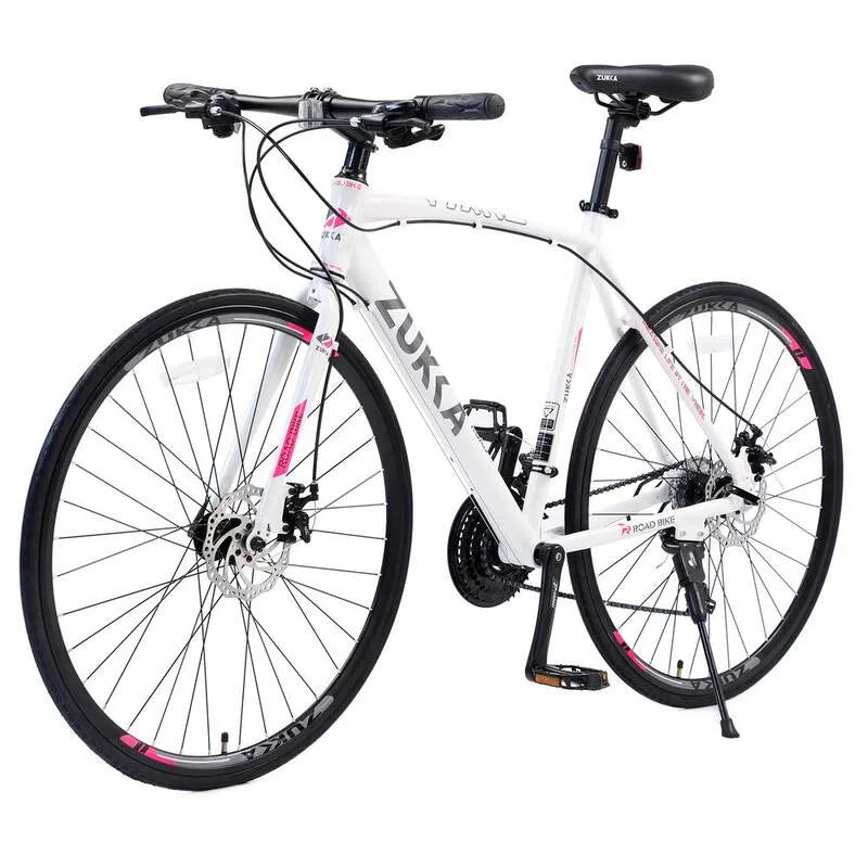 24-prędkość 700C, biały 24- prędkość Disc Hake 700C Road Bike City Bicycle, 71,1 cm