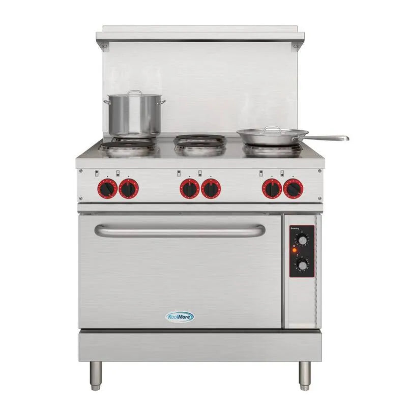 3-Phase 208-Volt 6-Burners Zasięg elektryczny 6- Palniki, Stal nierdzewna, Kontrakty klasy, 91,4 cm, 208- Volt 3- Faza