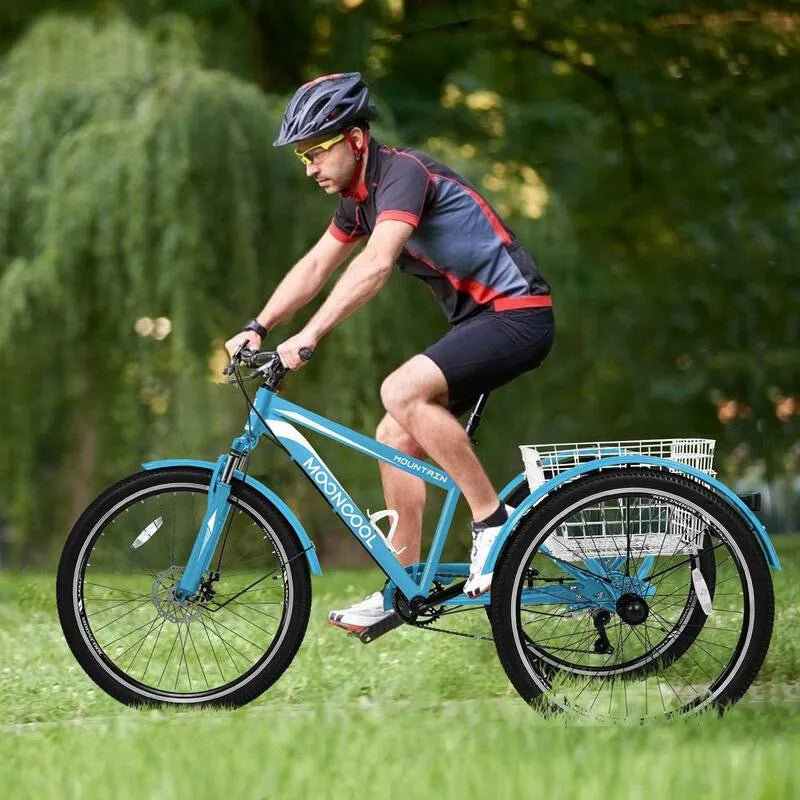 3-Wheel 7-prędkość 7- Prędkość, 66 cm, Rower górski dla dorosłych, 7- Prędkość 3- Rower rowerowy Mountain Tricycle Cruiser Trike