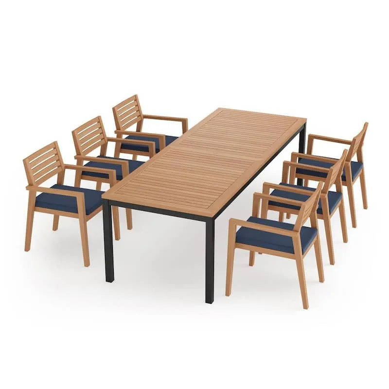 Teak na zewnątrz zestaw Patio, 7 sztuk, 243,8 cm