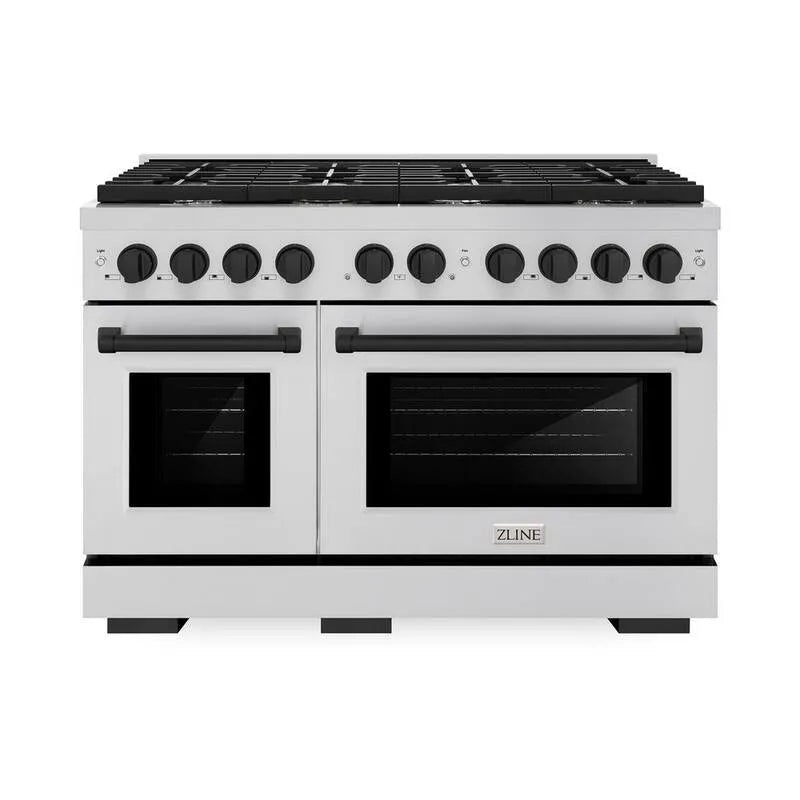 8-Burner Gaz Zakres 8- Burner, 121,9 cm, Stal nierdzewna, Gotowanie konwekcji, Autograf, Czarny