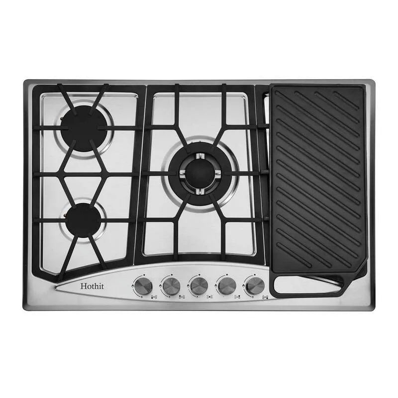 5-Burners Gazowe palniki 5-, 76,2 cm, Regulator ciśnienia gazu do kuchni, Stal nierdzewna