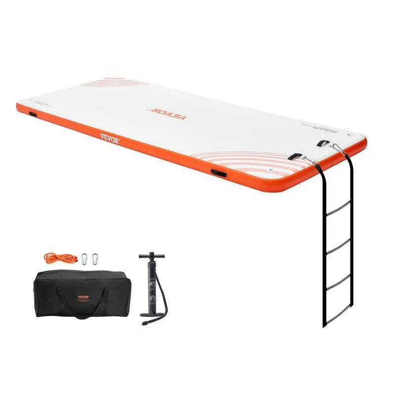 Pływający Dock 15 stóp, Platforma Dock nadmuchiwane Non-Slip wody Pływający Dock Mat, 6 stóp