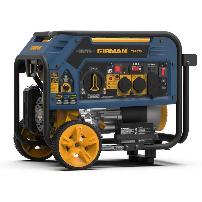 4000-Watt/5000-Watt 4000-Watt Generator woltów z zestawem koła 4000- Wat, 4000- Wat / 5000- Wat, 223cc rozruch elektryczny, trójpaliwowy, 120, 240
