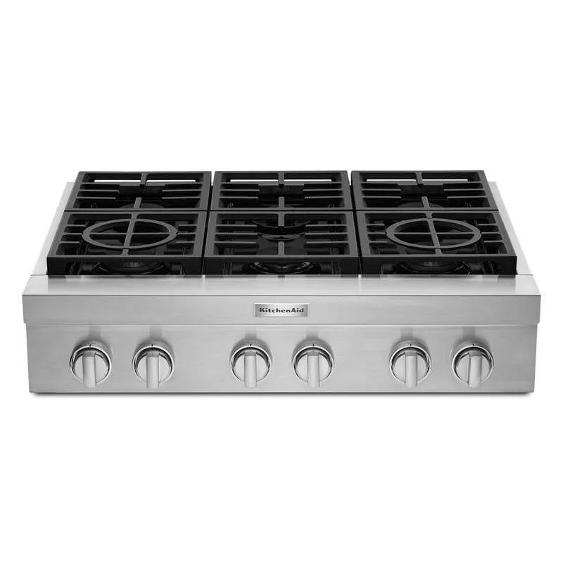 6-Burners KitchenAid 6- Spalarnie gazu komercyjne Coopers, 91,4 cm, Stal nierdzewna, Commercial- Grade konstrukcja