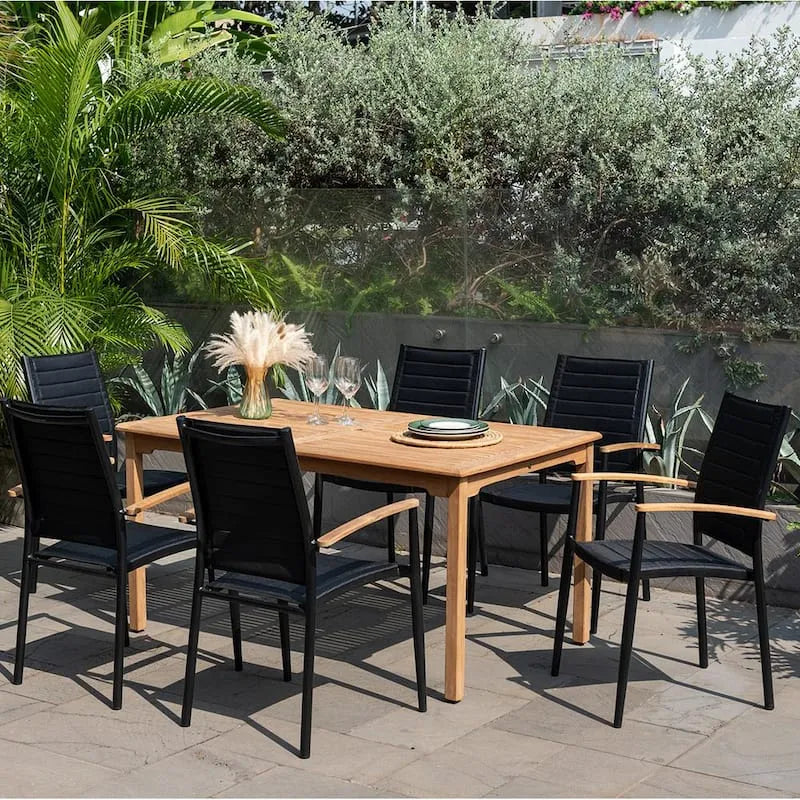 7-elementów Aluminiowy zestaw obiadowy Patio Prostokątny 7- elementów, Madryt