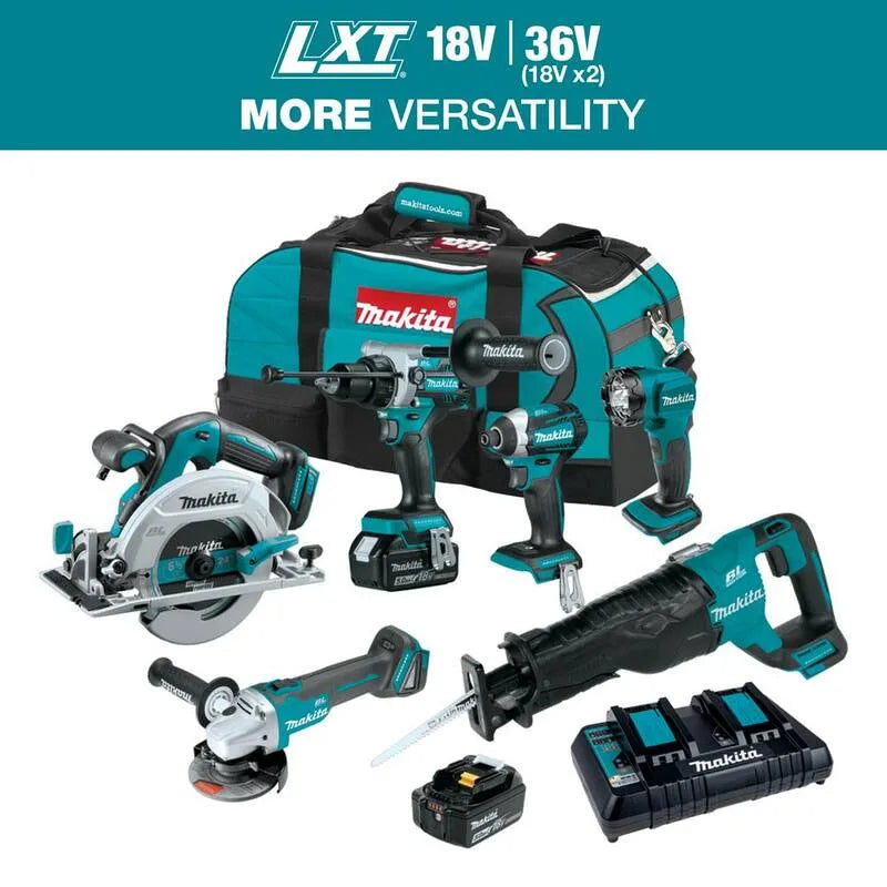 6-elementów Makita 5.0Ah elementów Kit, 18V, 6- elementów, Piła Recipro, Kierowca uderzenia, Hammer Driver-Drill, bezszczotkowy