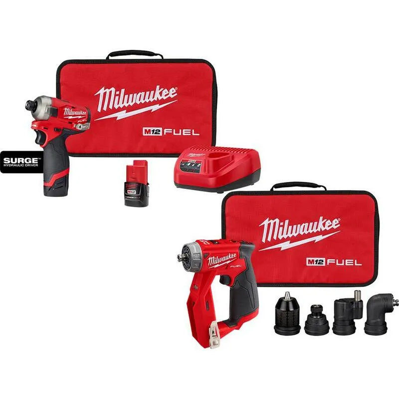 4-in-1 Milwaukee 4- in-1 wiertarko-wkrętarka zestaw narzędzi, 12V, 1 / 4 in., 8 in., akumulatorowy konstrukcja, M12