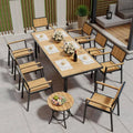 8-Stackable 10-elementów Aluminiowy zewnętrzny zestaw obiadowy Patio 10-częściowy, stołowy, mały stół boczny i 8- Stołowe krzesła