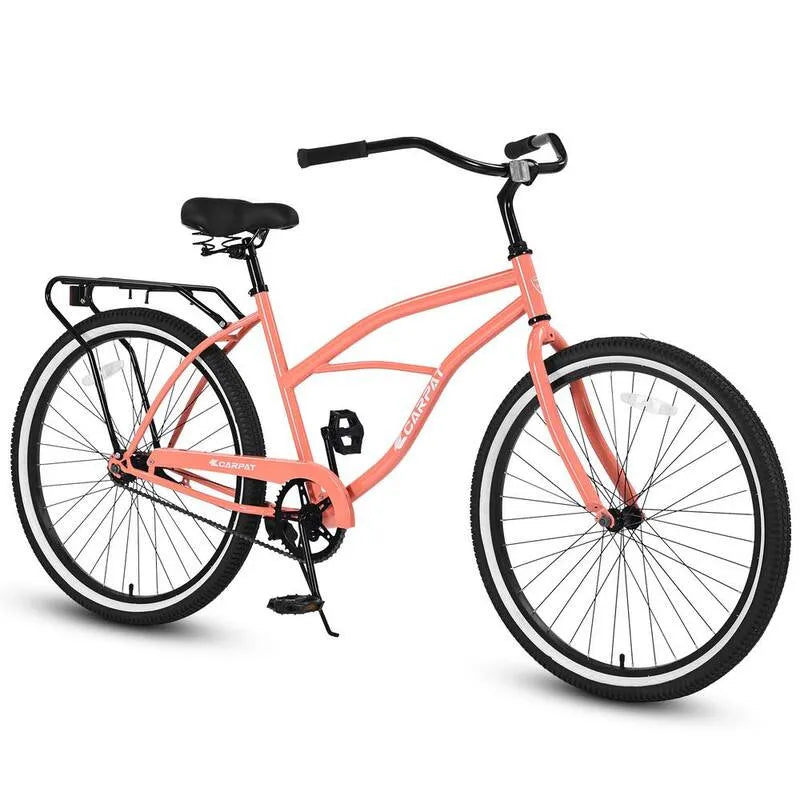 66 cm, Rower z krążownikiem Pink Beach, Wygodne Rides, Single prędkość Drivetrain