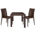 3-Pcs Stół jadalny 3- szt., Stojak, Patio, Mace, Brown
